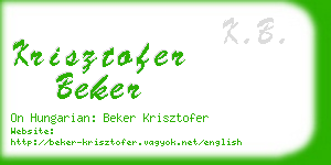 krisztofer beker business card